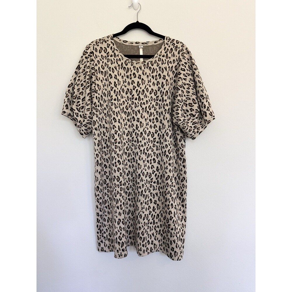 Uncle Frank Cheetah Print Sweater Dress With Pockets XL